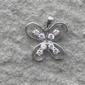 Butterfly Charm Sterling Silver Cubic Zirconia